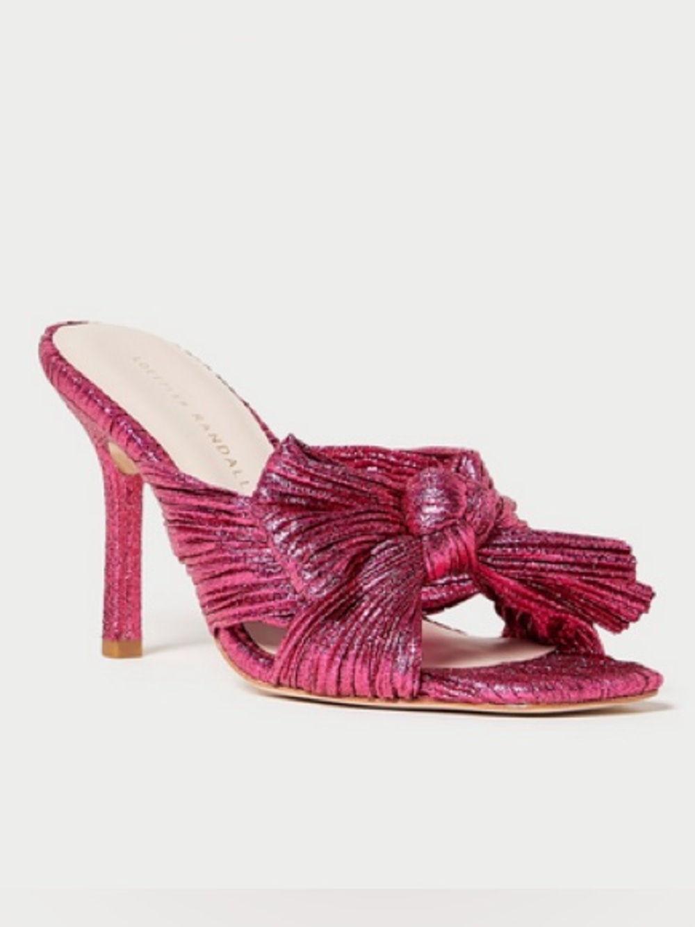 Loeffler Randall Claudia Pleated Bow Mule Sandals